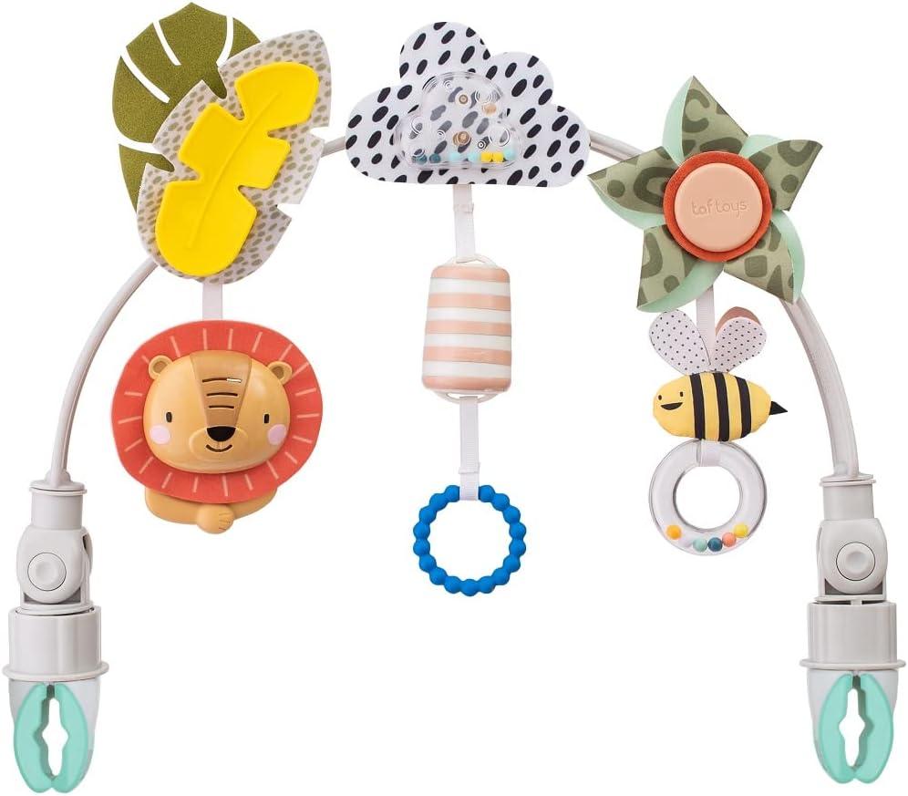 Taf Toys Savannah Adventures Arch with Fascinating Toys, Stimulates Baby’s Senses & Motor Skills Development | Newborn Toys & Baby Toys 3-6 Months | Use on Strollers, Bassinets, Car Seats, Medium
