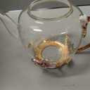 Maxdot Floral Glass Tea Set, 51 oz Teapot with 6 Cups, Plum Blossom, Teapot: about 51 oz/ 1500 ml