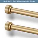 2 Pack Heavy Duty 1 Inch Diameter Single Curtain Rods 36-72 Adjustable Window Curtain Rod with with Cylindrical Cap Finials, Wall Mount and Ceiling Mount, Warm Gold