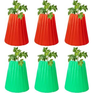 6 Pack Wall of Water Plant Protectors 18.3 x 18.3 Inch Reusable Walls of Water for Tomato Plants Early Season Insulating Plant Protector for Outdoor Winter Freeze Protection