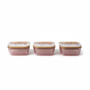 Alta Food Container with Bamboo Lid, FLTD 51.3Z, Rose, 3 Pack