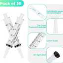 JOLLY PARTY 30 Pack 20mL Syringes, Plastic Syringes with Catheter Tip and Cap, Individually Sealed Feeding Syringe For Dogs, Measuring Syringe For Liquid, Scientific Labs, Refilling, Dispensing