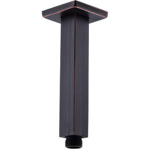 6 Inch Square Ceiling Mount Shower Arm with Flange, Stainless Steel Replacement Rain Shower Head Extension Arm,Oil Rubbed Bronze