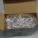 BBTO 100 Pcs Christmas Iridescent Ornaments Clear Plastic Christmas Ball Decorations Acrylic Transparent Indoor DIY Xmas Party Decor Iridescent Ball Decoration for Home Room Party Table(1. 18 Inch)