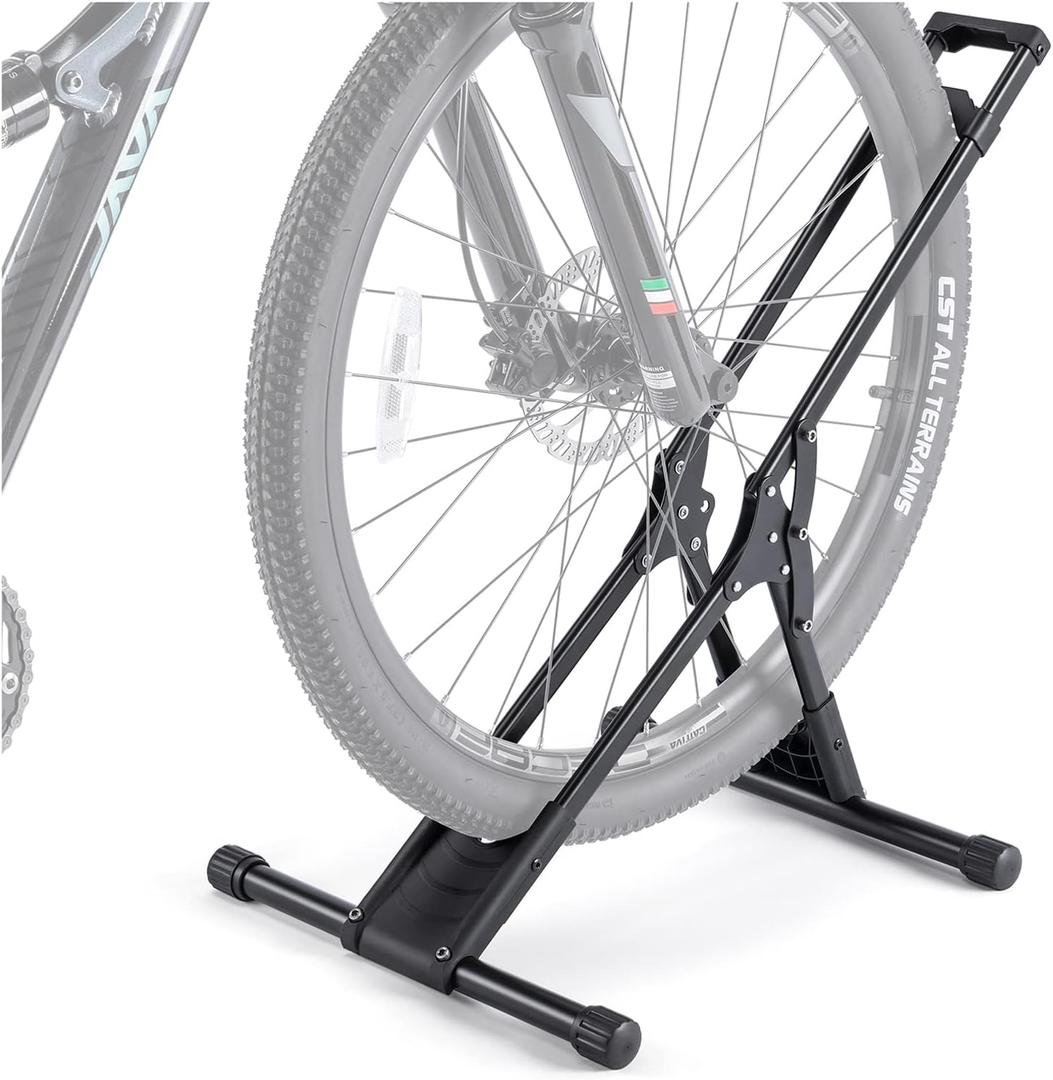 Bike Floor Stand Rack- Indoor Bike Stand for Garage/Home - Bike Storage Bicycle Parking Rack Fit 20-29 Mountain Road Bikes (1 Bike Rack)