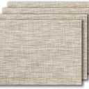 LEXMORE PVC Woven Placemats 4 PCS Wipeable Indoor/Outdoor Table Mats Washable Vinyl Place Mats for Dining Table, Set of 8-Caramel