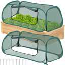 2Pack Garden Covers for Raised Beds, Pop Up Mesh Plant Covers for Outdoors, 30% Sunblock Plant Shade Tent, Crop Cage for Seedlings Vegetable Against Birds, Animals, with 8 Stakes (45"X22"X16")