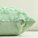AVOIN colorlife Spring Pet Dog Paws Light Green Throw Pillow Covers, 18 x 18 Inch Soft Plush Faux Fur Jacquard Cushion Case Farmhouse Decoration for Sofa Couch Set of 2