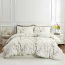 EAVD Vintage Style Garden Floral Comforter Set King White Soft Microfiber Chic Floral Tree Branches Pattern Bedding Set 1 King Comforter and 2 Pillowcases Reversible Botanical Comforter for All-Season