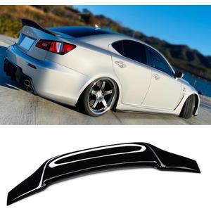 Duckbill Rear Spoiler Compatible with 2006-2013 Lexus IS250 / IS350 & 2006-2014 is F Sedan, Glossy Black Trunk Tail Wing Lip