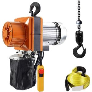 VEVOR Electric Chain Hoist, 2200 lbs/1 ton Capacity, 10 ft Lifting Height, 10 ft/min Speed, 120V, Single Phase Overhead Crane with G100 Chain, 10 ft Wired Remote Control for Garage, Shop, Hotel, Homes. Incomplete set missing G100 chain/strap