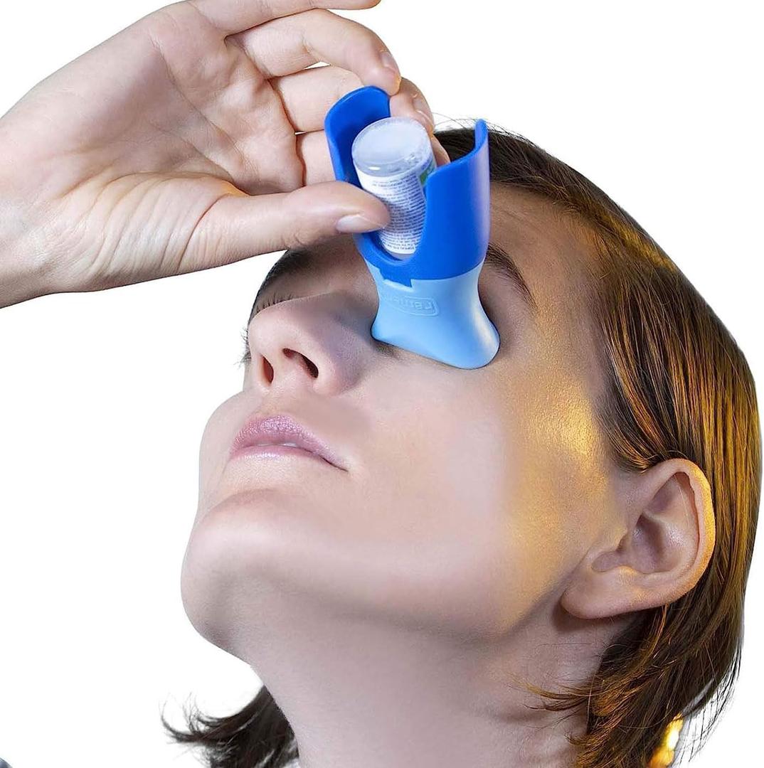 Remedic Eye Drop Helper with Silicone Adapter Accurate, One-Handed Eye Drop Guide for Seniors and Caregivers
