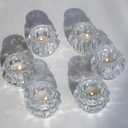 Woho Clear Votive Candle Holders Set of 6,Tealight Candle Holder Bulk for Wedding Party, Glass Tea Lights Candle Holder for Table Centerpiece, Christmas Decor