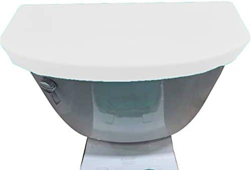 Madeals Velvet Toilet Tank Cover Soft and Absorbent, Comfortable Bathroom Toilet Tank Lid to Fit Different Sizes of Toilet Tank White
