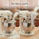 Funnel for Kitchen Aid Mixer KSM150 5 - Stand Mixer Attachment Funnel,Guided Pouring Tool for Flour, Egg Liquid & Dry Ingredients,Mess-Free Baking Accessory (White)