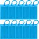 10 Pack Luggage Tags for Suitcases, Airplane Travel Essentials for Flying, International Travel Must Haves, and Luggage Accessories by Sodsay (Light Blue)