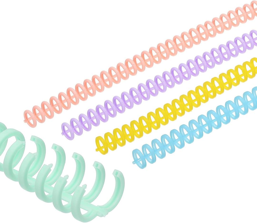 PATIKIL 12mm(1/2") Plastic Spiral Binding Coils, 50 Pcs Set Binding Spirals 85 Sheet Capacity 3:1 Pitch Binding Spirals for Binding Paper Sheets, Multicolor