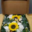 Floroom Arch Flowers with Drapes Kit (Pack of 4) - 2pcs Artificial Sunflower Floral Swag Arrangement with 2pcs Draping Fabric for Wedding Ceremony Arbor and Reception Backdrop Decoration