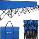 1MORE Portable Folding Bench, Foldable Sideline Bench for Team, 8 Seats Outdoor Camping Chair with Carry Bag & Backrest, Team Sport Sideline Bench for Football,Soccer, Fishing. Blue