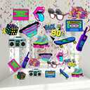 Chinco 48 Pcs 90s Theme Party Decorations Swirls Hanging Birthday Hip Hop Throwback 1990s Themed Party Supplies Favors Ceiling Decor for Retro Hippie Disco Rock and Roll