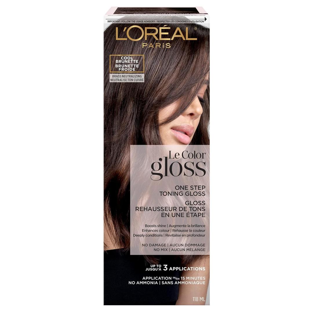 L'Oreal Paris Le Color One Step Toning Hair Gloss, Cool Brunette, 4 Ounce (4 Fl Oz (Pack of 1))