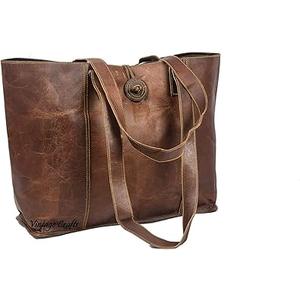 Genuine Leather Tote Bag Handbag Shopper Purse Shoulder Bag for Women Office Laptop Bag