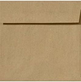 LUXPaper Square Invitation Envelopes | Peel & Press | 6 1/4" x 6 1/4" | Grocery Bag Brown | 70lb. Text | 50 Qty