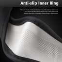 Car Steering Wheel Cover 14.5-15 inch, Microfiber Leather Ice Silk Design, Breathable Comfort Grip, Non-Slip, Black