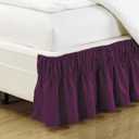 Fancy Collection Queen - King Easy Fit Bed Ruffle Wrap Around Elastic Bed Skirt with 17" Drop New Easy Install Solid Dark Purple
