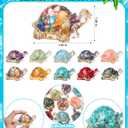 10Pcs Crystal Turtle Figurine Set Sea Turtle Resin Decor Healing Crystal Animal Statues for Home, Office, Fish Tank, Desk, Shelf