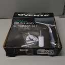 OVENTE 5pcs Scrub Brush Set with Wiper & Dustpan, Scrubbing Brushes for Household Use with Ergonomic Handle & Stiff Bristles Ideal for Cleaning Kitchen, Bathroom, Dishes, Tiles & Sink, White CTB018WGY