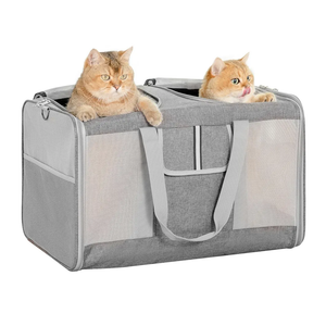 Extra Large Cat Carrier for 2 Cats, 24x14x16in Pet Carriers for Cat and Dog Up to 40lbs, All-Sided Large Mesh Cat Carrier with Great Ventilation, Portable Soft Sided Pet Carriers for Traveling