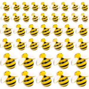 Tidponra 120PCS Bumble Bee Dcor, Resin Honey Bees for Crafts, Small Plastic Bees Ornaments for Decorations
