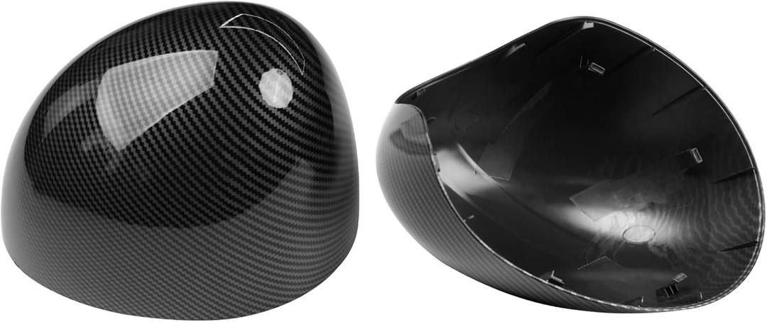 2PCS Compatible with MINI Cooper Mirror Cover F54 F55 F56 F57 F60 2016-2019, LHD Only Pair MINI Cooper Mirror Caps W/O Light Hole Replacement 51167401230/51167401229 - Carbon Fiber