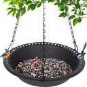 Hanging Bird Feeder Tray 10inch for Garden Yard Outside, Brown (10 inch)