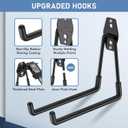 30 Pack Garage Hooks Heavy Duty, Rust-Resistant Solid Steel Wall Mount Hangers for Hanging Ladders & Bikes, Non-Slip PVC Coating Tool Organizer, 5 Sizes U & J Shapes + 2 Straps