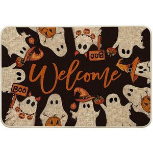 Artoid Mode Ghost Boo Halloween Welcome Doormat, Home Decor Low-Profile Switch Rug Door Mat Floor Mat for Indoor Outdoor 24x35 Inch (Black)