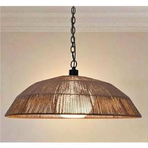 CEOTIS Farmhouse Chandelier, 24" Handwoven Paper Rope Pendant Light, Boho Ceiling Lighting Fixture for Dining Room, Kitchen, Living Room, Bedroom, Entryway