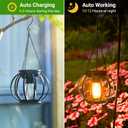 KOOPER Solar Lanterns Outdoor Waterproof, 4 Pack Upgraded Metal Hanging Solar Lights Outdoor Lanterns, Brighter Auto On/Off Outdoor Hanging Lantern for Yard Patio Pathway Porch Garden Decor