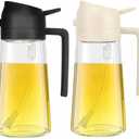 SWEET VIEW 2PCS Oil Sprayer for Cooking, 16oz/470ml 2 In 1 Glass Olive Oil Sprayr & pourer for Kitchen, Air Fryer, Cooking, Salad, BBQ (Black,White)
