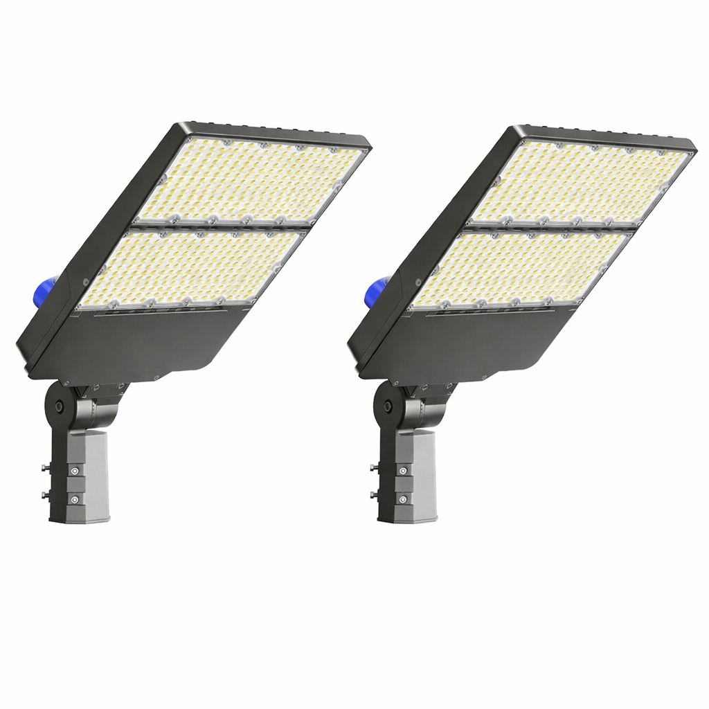 HYKOONT 300W LED Parking Lot Light,Dusk to Dawn Outdoor Lighting IP66 Waterproof Commercial Lighting 5000K LED Flood Lights Outdoor 36000lm Wide Angle Street Light with Photocell, Pack Of 2