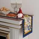 3 x XCHI Hanukkah Six-Pointed Star Chanukah Menorah Dreidel Table Runner Table Decoration for Party Home Kitchen Dining Holiday Decor 13x72 Inch
