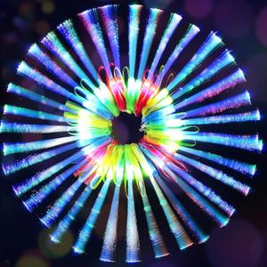 200PCS Glow Fiber Optic Sticks, LED Light Wands, Glow in The Dark Party Supplies, Fiber Optic Wands for Weddings, Birthdays & Events, Flashing LED Party Favors, Colorful Light Sticks for Kids & Adults