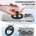 Magnetic Silicone Ring Grip Phone Holder, Loop Grip Phone Holder,Magnetic Phone Loop,Magsafe Phone Grip,Compatible with Magsafe for iPhone 16/15/14/13/12 Series (Black) (Black)