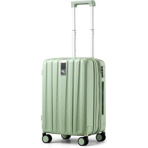 Hanke 20 Inch Expandable Carry on Luggage 22x14x9 Airline Approved Lightweight PC Hard Shell Suitcases with Wheels Travel Luggage Rolling Suitcase Travel Luggage Bag for Weekender(Bamboo Green)