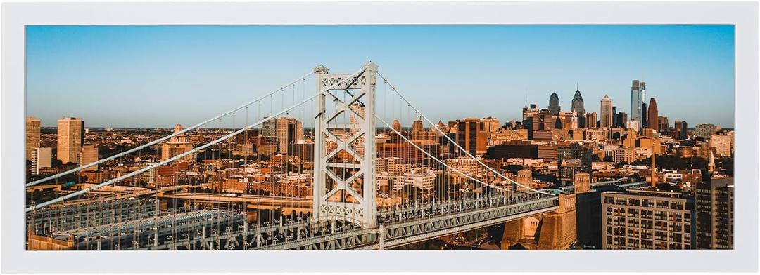 10x30 Frame, 10x30 Panoramic Picture Frame, Solid Wood Poster Frame-Horizontal and Vertical Wall Hanging for Home, Exhibition, Caffe(White)