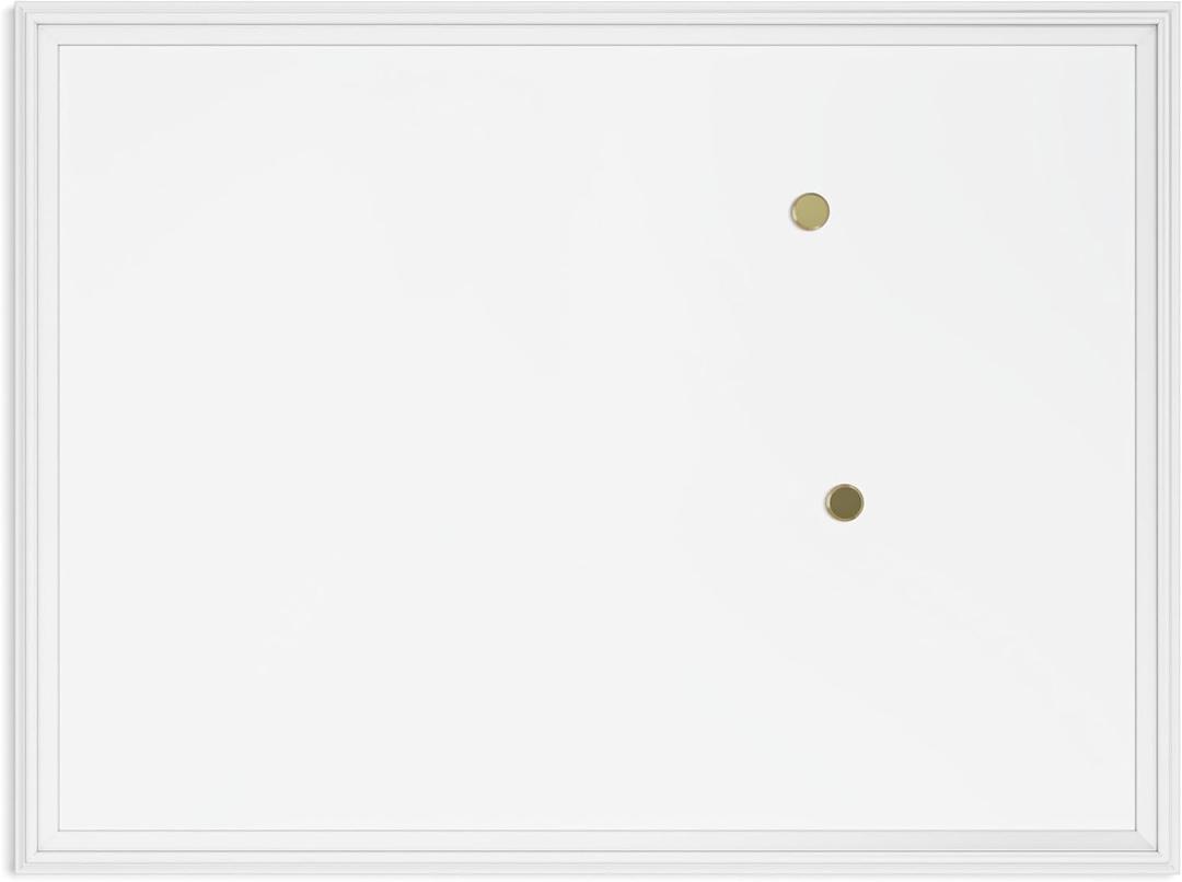 U Brands Farmhouse Magnetic Dry Erase Board White Board, 40" x 30", White Wood Style Frame, Includes 2 Magnets