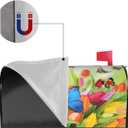 Spring Flower and Butterfly Mailbox Cover Magnetic Tulip Floral Waterproof Mail Wraps Post Letter Box Covers for Outdoor Garden Use 25.5x21 in