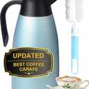 2pack 70 oz Thermal Coffee Carafe for keeping hot, Updated Carafe for hot liquid, Airpot Insulated Stainless Steel Vacuum Thermal Pot for Coffee, Hot Water,Keep Hot 12 Hours (Blue) 