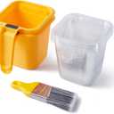 Voomey 13Pc Paint Cups for Painting, Small Paint Bucket Holds 16 oz. of Paint or Stain, Paint Cup, Paint Pail Liner, Brush, Trim Painting Tool, for Finishing Work and Repairs
